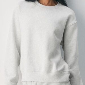 Heather Cloud White Aritzia Perfect Crewneck